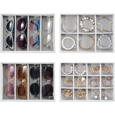 Imagem de Bandejas organizadoras de joias ProCase empilháveis de 4 camadas - cin