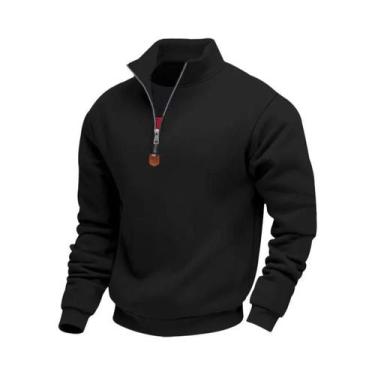 Imagem de Moletom Masculino De Fleece Com Zíper Frontal, Manga Longa, Confortáve