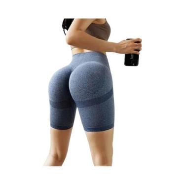 Imagem de Shorts Esportivos Femininos De Cintura Alta Sem Costura, Leggings Para
