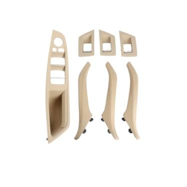 Imagem de Painel Regulador De Janela Da Porta Interior Guarnição Couro Puxar Alça Capa Interna Braço Compatível Com Bmw Série 5 F10 F11lhd Rhd(LHD Beige)