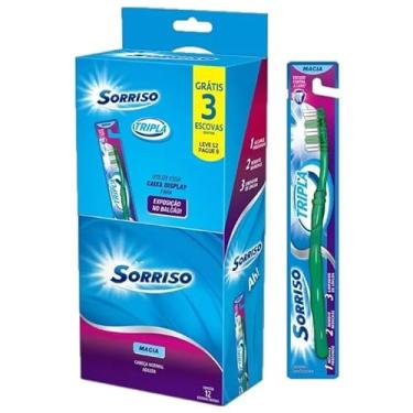 Imagem de Escova Dental Sorriso Tripla Ação Macia Leve 12 Pague 9