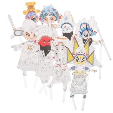 Imagem de DIYEAH 8 peças DIY Shadow Puppet Craft Kit para conjunto de pintura tradicional de fantoches de mão, atividade de arte criativa para vínculo familiar, decoração cultural chinesa educacional