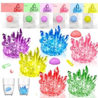 Imagem de Pacote com 24 presentes de Dia dos Namorados para crianças - Kit de ciência de crescimento de cristal com cartões de dia dos namorados, cartões exclusivos de troca de sala de aula, lembrancinhas de
