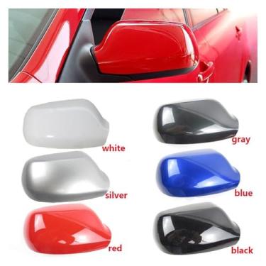 Imagem de Substituição do carro retrovisor espelho lateral capa asa tampa exterior porta traseira caso guarnição habitação auto Compatível com mazda 3 m3 6 m6 2003-2008(Black L Side)