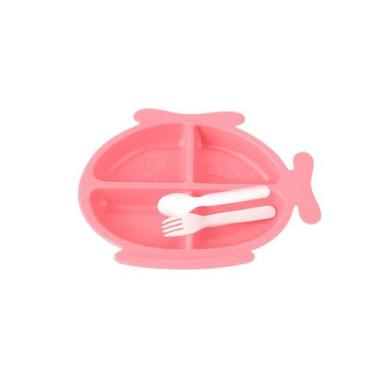 Imagem de Pratinho Infantil Prato Avião 3 Uni Plástico Com Divisória Educativo M