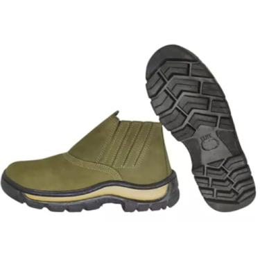 Imagem de Bota Botina De Segurança Epi Couro Nobuck Marrom Café Preta e Verde Oliva 36 Ao 45 (Verde Oliva, BR, Adulto, Numérico, 42)