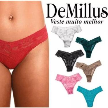 Imagem de Calcinha Fio Dental Xamego DeMillus rendada lindas cores 16198, B, Ver