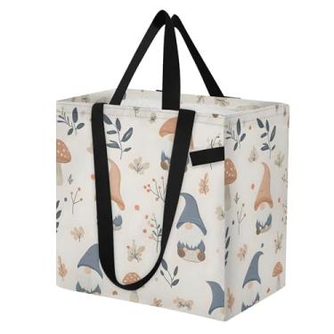 Imagem de SEHANY Sacola de compras reutilizável de cogumelo herb com alças reforçadas, bolsa de compras de lona dobrável à prova d'água de grande capacidade para viagem, cozinha, praia