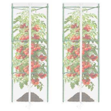 Imagem de ZeeDix Rede de pássaros para gaiola de tomate de jardim, pacote com 2 gaiolas de malha de jardim, árvore frutífera, arbusto, mirtilo, trepadeira, rede de cobertura, rede de jardim, persiana de caça