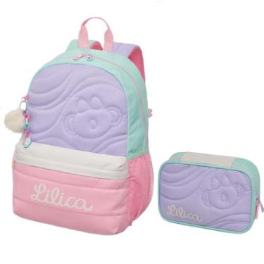 Imagem de Kit Mochila Costas Estojo Box Lilica Ripilica Lovit Creamy Pacific