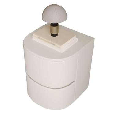 Imagem de Suporte grande de madeira para pequenos espaços para armazenamento de quarto, mesa de cabeceira com 2 gavetas, mesa de canto de construção resistente, móveis de cabeceira