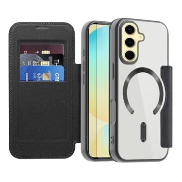 Imagem de Asuwish Capa de celular para Samsung Galaxy S24 capa carteira magnética com protetor de tela de vidro temperado suporte para cartão de crédito acessórios de celular com bloqueio de RFID S 24 24S