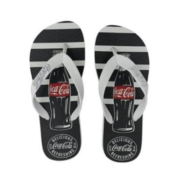 Imagem de Sandália Masculina Coca-Cola Cc4437 Delicious Branco/Preto-Masculino