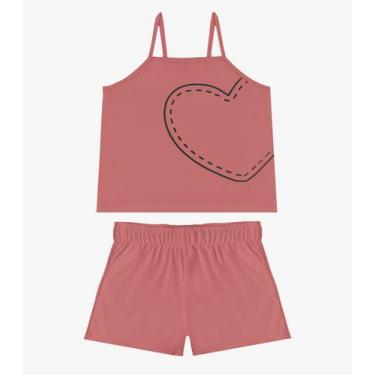 Imagem de Conjunto Infantil Blusa e Shorts Menina Select Rosa, 4, Rosa