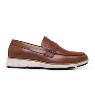 Imagem de Sapato loafer casual masculino em couro sapato de calçar casual em cou