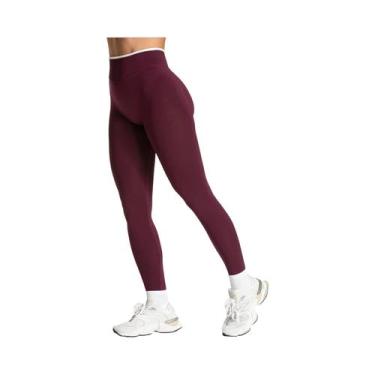 Imagem de Calças De Yoga Sem Costura De Cintura Alta Para Mulheres, Cor Sólida, 