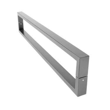 Imagem de Puxador Porta Duplo Alça 600 Mm Inox Preto Fosco 40X20 60 Cm