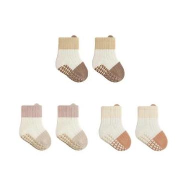 Imagem de Meias Antiderrapantes Para Bebês Recém-nascidos, 5 Pares, Ajuste Confo
