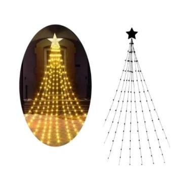 Imagem de Luzes De Natal LED Em Cascata Estrela Para Decoração De Árvore E Casa 