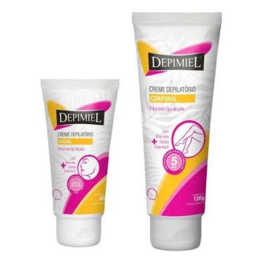 Imagem de Kit Creme Depilatório Corporal E Facial Aloe Vera 120g E 40g - Depimie