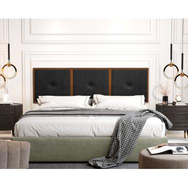 Imagem de Painel Cabeceira Box King 1,95 Duda Madeira Preto - Comprar Moveis em Casa