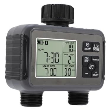 Imagem de Generic Temporizador de Rega Automático Com Display LCD, Temporizador de Irrigação de Torneira de 2 Zonas para Jardim, de água Fácil de Operar para Todas As Idades