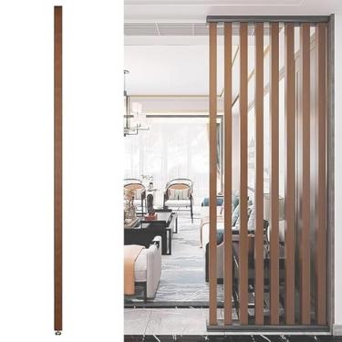 Imagem de Divisória independente de madeira rústica, divisória moderna do chão ao teto para casa, escritório, decoração de restaurante - 165 cm/65 pol de altura (1 peça)