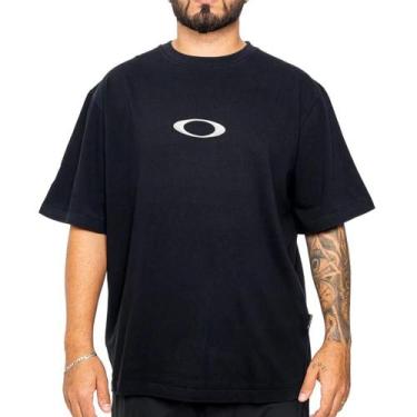 Imagem de Camiseta Oakley Heritage Ellipse Metal SM26 Blackout, G, Preto