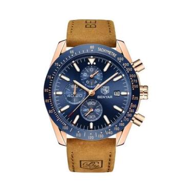 Imagem de Relógio De Quartzo De Luxo Masculino Em Couro, À Prova d'Água 30M, Rel