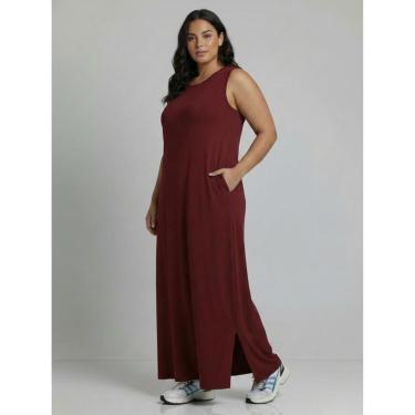 Imagem de Vestido Longo Aveloz Viscolycra Soltinho Plus Size com Bolso-Feminino