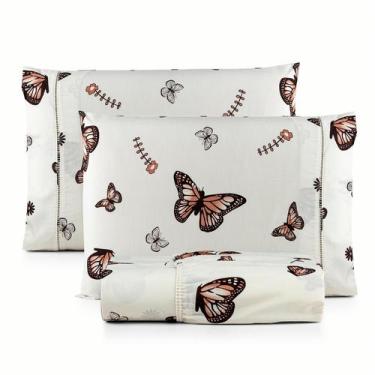 Imagem de Jogo De Lençol Casal 3 Peças Com Elastico e Fronha Algodão 160 Fios - 