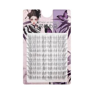 Imagem de Cílios Postiços Segmentados Estilo Raposa Natural Com 10 Fileiras Para