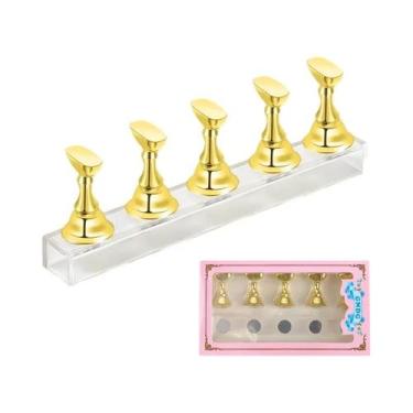 Imagem de 5 Peças Suporte Magnético Para Unhas Postiças Com Base De Cristal Para