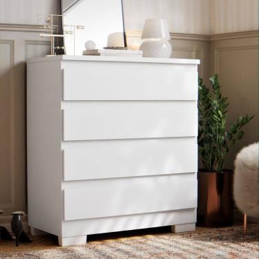 Imagem de Cômoda 4 Gavetas para Quarto Espaçosa em MDP/MDF – Design Moderno, Ampla Organização de Roupas e Acessórios