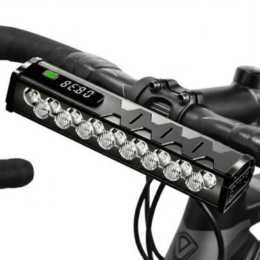 Imagem de Farol de Bike Profissional 17 LEDs 10.000mAh com Display Digital e USB