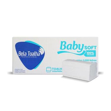 Imagem de Papel Interfolha 100% celulose 23x21cm 2 dobras folha simples Baby com