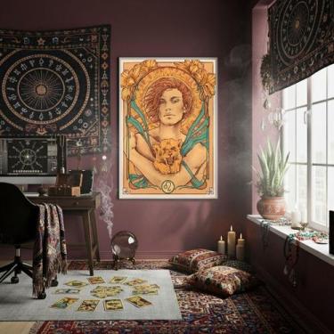 Imagem de Quadro Decorativo Homem De Touro 70x50cm Mold Branca - Quadros On-line