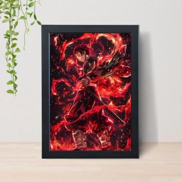 Imagem de Quadro Demon Slayer Anime A4 C/ Moldura e Vidro 06 Cor: Preto - Lomi A
