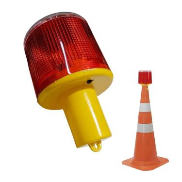 Imagem de Sinalizador Solar Viario Cone ORodovia Transito  Fiscal Avenida Acidente Emergencia Segurança