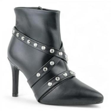 Imagem de Bota Curta Salto Alto Fino Tachas Vizzano Feminino-Feminino