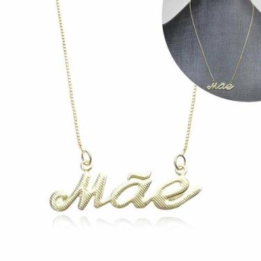 Imagem de Colar Feminino De Ouro 18K Choker Mãe Elegante 45cm Banhado a Ouro - T