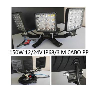 Imagem de Refletor 150w 12v 24v motor home/ Trailer/barco/pesca /uso tec. solar 