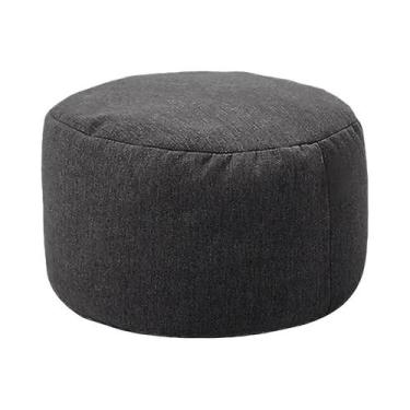 Imagem de Puff Redondo De Linho 30cm X 20cm OTAUTAU, Otomano, Apoio Para Os Pés,