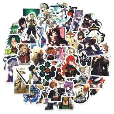 Imagem de Adesivos Genshins Impacts Anime à prova d'água, 50 unidades - yiweisai