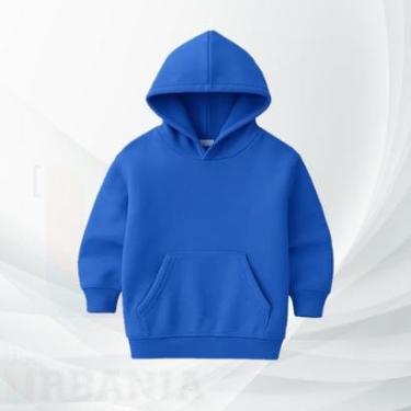 Imagem de Moletom Infantil Moleton Canguru com Capuz Unissex Agasalho Blusa de Frio Blusão com Bolso-Unissex