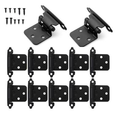 Imagem de Dobradiças de porta de armário Taokyid 1/2 Overlay Kitchen Black 12 un