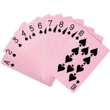 Imagem de Pacote de 2 cartas de baralho rosa, tamanho padrão com 52 cartas e 2 J