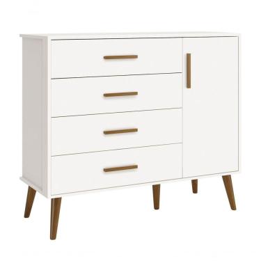 Imagem de Cômoda Sapateira Retrô Isis Branco Fosco - Moveisaqui