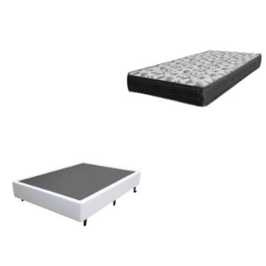Imagem de Cama Box Solteiro 88 Tecido Sintético Branco com Colchão De Espuma - D33 Ortobom ISO 100 60x88x188