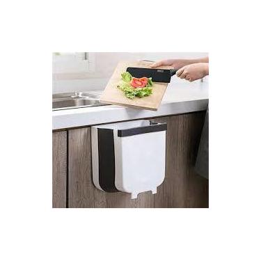 Imagem de Lixeira Dobrável Armazena Cozinha Cesto Recipiente Suporte Bacia Saco 